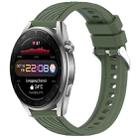 For Huawei Watch 3 Pro New Stripe Texture 22mm Silicone Watch Band(Dark Green) - 1