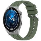 For Huawei Watch GT3 Pro 46mm Stripe Texture 22mm Silicone Watch Band(Dark Green) - 1