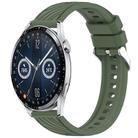 For Huawei Watch GT3 46mm Stripe Texture 22mm Silicone Watch Band(Dark Green) - 1