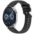 For Huawei Watch GT3 46mm Stripe Texture 22mm Silicone Watch Band(Black) - 1