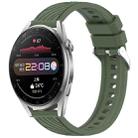 For Huawei Watch 3 Pro Stripe Texture 22mm Silicone Watch Band(Dark Green) - 1