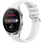 For Huawei Watch 3 Pro Stripe Texture 22mm Silicone Watch Band(White) - 1