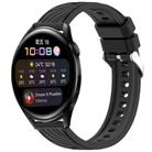 For Huawei Watch 3 Stripe Texture 22mm Silicone Watch Band(Black) - 1