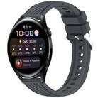 For Huawei Watch 3 Stripe Texture 22mm Silicone Watch Band(Dark Gray) - 1