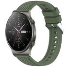 For Huawei GT2 Pro Stripe Texture 22mm Silicone Watch Band(Dark Green) - 1