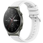 For Huawei GT2 Pro Stripe Texture 22mm Silicone Watch Band(White) - 1