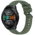 For Huawei Watch GT 2E Stripe Texture 22mm Silicone Watch Band(Dark Green) - 1