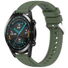 For Huawei GT2 46mm Stripe Texture 22mm Silicone Watch Band(Dark Green) - 1