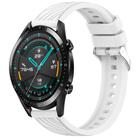 For Huawei GT2 46mm Stripe Texture 22mm Silicone Watch Band(White) - 1