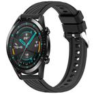 For Huawei GT2 46mm Stripe Texture 22mm Silicone Watch Band(Black) - 1