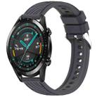 For Huawei GT2 46mm Stripe Texture 22mm Silicone Watch Band(Dark Gray) - 1