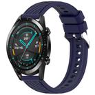 For Huawei GT2 46mm Stripe Texture 22mm Silicone Watch Band(Midnight Blue) - 1