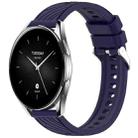 For Xiaomi Watch S2 42 / 46mm Stripe Texture 22mm Silicone Watch Band(Midnight Blue) - 1