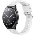 For Xiaomi MI Watch S1 Stripe Texture 22mm Silicone Watch Band(White) - 1