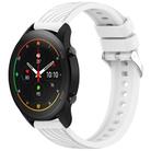 For Xiaomi MI Watch S1 Pro Stripe Texture 22mm Silicone Watch Band(White) - 1