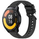 For Xiaomi Watch S1 Active Stripe Texture 22mm Silicone Watch Band(Black) - 1