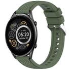 For Xiaomi Haylou RT2 LS10 Stripe Texture 22mm Silicone Watch Band(Dark Green) - 1