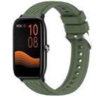 For Xiaomi Haylou GST LS09B Stripe Texture 22mm Silicone Watch Band(Dark Green) - 1