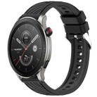 For Amazfit GTR 4 Stripe Texture 22mm Silicone Watch Band(Black) - 1