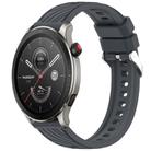 For Amazfit GTR 4 Stripe Texture 22mm Silicone Watch Band(Dark Gray) - 1