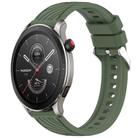 For Amazfit GTR 4 Pro Stripe Texture 22mm Silicone Watch Band(Dark Green) - 1