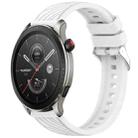 For Amazfit GTR 4 Pro Stripe Texture 22mm Silicone Watch Band(White) - 1