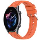 For Amazfit GTR 3 Stripe Texture 22mm Silicone Watch Band(Orange) - 1