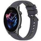 For Amazfit GTR 3 Stripe Texture 22mm Silicone Watch Band(Dark Gray) - 1