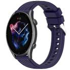 For Amazfit GTR 3 Stripe Texture 22mm Silicone Watch Band(Midnight Blue) - 1