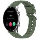 For Amazfit GTR 2 Stripe Texture 22mm Silicone Watch Band(Dark Green) - 1