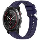 For Amazfit 3 Stripe Texture 22mm Silicone Watch Band(Midnight Blue) - 1