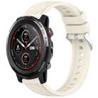 For Amazfit 3 Stripe Texture 22mm Silicone Watch Band(Starlight) - 1