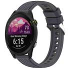 For Garmin Forerunner 255 Stripe Texture 22mm Silicone Watch Band(Dark Gray) - 1