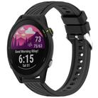 For Garmin Forerunner 255 Music Stripe Texture 22mm Silicone Watch Band(Black) - 1