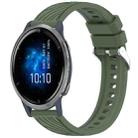 For Garmin Venu 2 Stripe Texture 22mm Silicone Watch Band(Dark Green) - 1