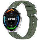 For Garmin Venu 3 Stripe Texture 22mm Silicone Watch Band(Dark Green) - 1