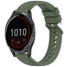 For Garmin Vivoactive 4 Stripe Texture 22mm Silicone Watch Band(Dark Green) - 1