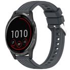 For Garmin Vivoactive 4 Stripe Texture 22mm Silicone Watch Band(Dark Gray) - 1