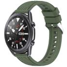 For Samsung Galaxy Watch 3 45mm Stripe Texture 22mm Silicone Watch Band(Dark Green) - 1