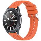 For Samsung Galaxy Watch 3 45mm Stripe Texture 22mm Silicone Watch Band(Orange) - 1