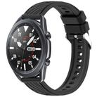 For Samsung Galaxy Watch 3 45mm Stripe Texture 22mm Silicone Watch Band(Black) - 1