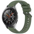 For Samsung Galaxy Watch 46mm Stripe Texture 22mm Silicone Watch Band(Dark Green) - 1