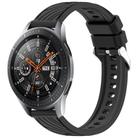 For Samsung Galaxy Watch 46mm Stripe Texture 22mm Silicone Watch Band(Black) - 1