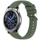 For Samsung Gear S3 Classic Stripe Texture 22mm Silicone Watch Band(Dark Green) - 1