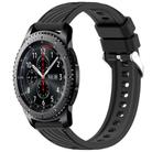 For Samsung Gear S3 Frontier Stripe Texture 22mm Silicone Watch Band(Black) - 1