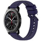 For Samsung Gear S3 Frontier Stripe Texture 22mm Silicone Watch Band(Midnight Blue) - 1