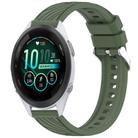 For Garmin Forerunner 265S Music Stripe Texture 18mm Silicone Watch Band(Dark Green) - 1