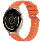 For Garmin Venu 3S Stripe Texture 18mm Silicone Watch Band(Orange) - 1