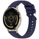 For Garmin Venu 3S Stripe Texture 18mm Silicone Watch Band(Midnight Blue) - 1