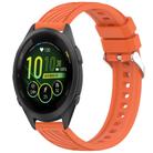 For Garmin Forerunner 265S Stripe Texture 18mm Silicone Watch Band(Orange) - 1